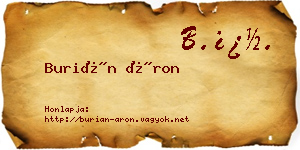 Burián Áron névjegykártya