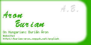 aron burian business card